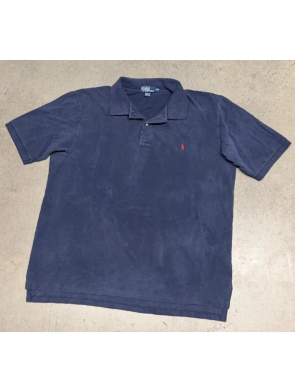 VTG 90s Polo Ralph Lauren Polo Shirt Faded Made in USA Navy